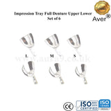 Full Denture Set of 6 With Rim Lock Impression Trays