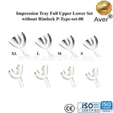 Full Denture Set of 8 Without Rim Lock Aver Impression Trays