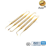 Aver Sinus Lift Set of 5 Instruments-Implant Dentistry Lab Instrument-Gold Titanium Coated
