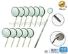 Dental Mouth Mirror Front Surface, Rhodium Coated, Pack Of 12 Mirror Heads
