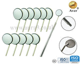 Dental Mouth Mirror Front Surface, Rhodium Coated, Pack Of 12 Mirror Heads